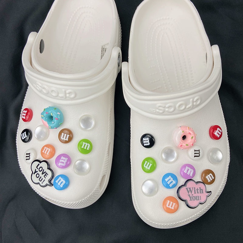 Hạt Charm Hình Giày croc Đính Kim Cương Ngọc Trai Quyến Rũ Cho Nam Nữ