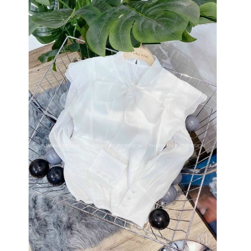 Áo Sơ Mi Nữ Kiểu Hàn Quốc Bánh Bèo Tiểu Thư Đẹp Thời Trang Tay Dài Sang Chảnh Mềm Mịn
