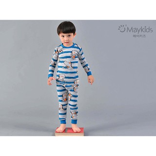 Maykids Bộ Thu Đông Dino Kẻ Bé Trai📸Ảnh thật