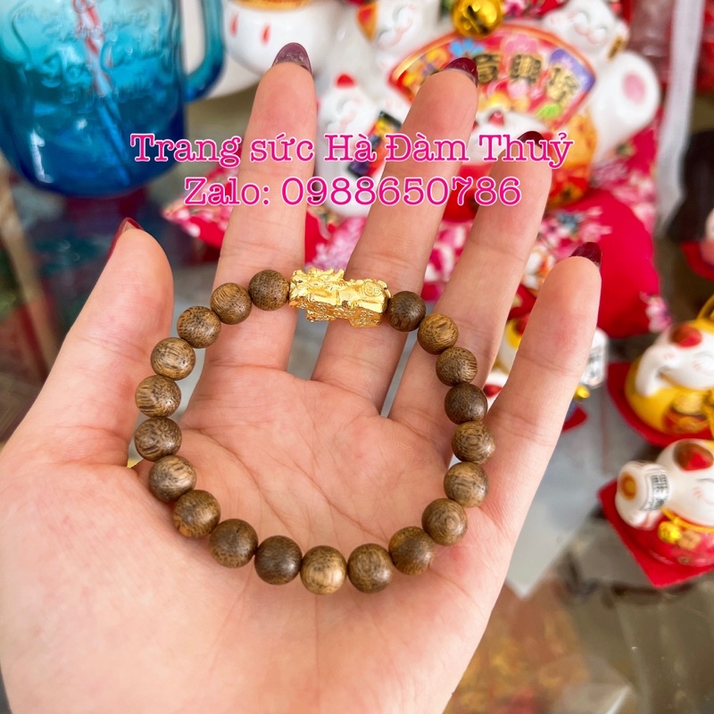 Vòng Đôi Trầm Hương mix Tỳ Hưu Tài Lộc 🥰 Bảo hành 6 tháng