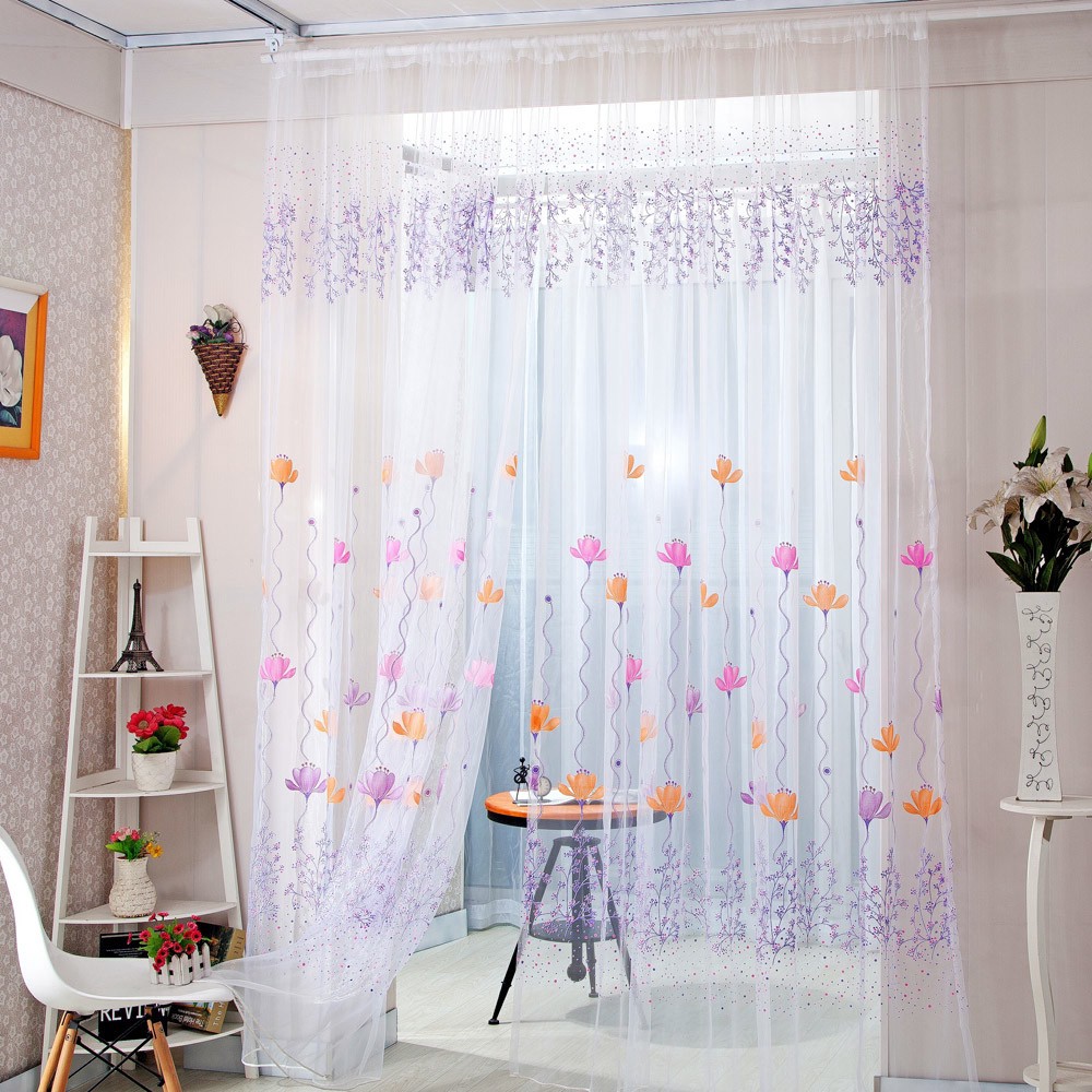 Lotus Sheer Rèm Tulle Window Voile Drape Valance
