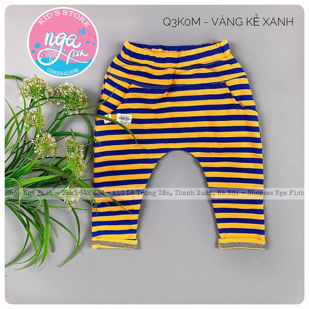 Quần cotton cho bé đũng rộng da cá kẻ thời trang Nga Fish Q3K0M