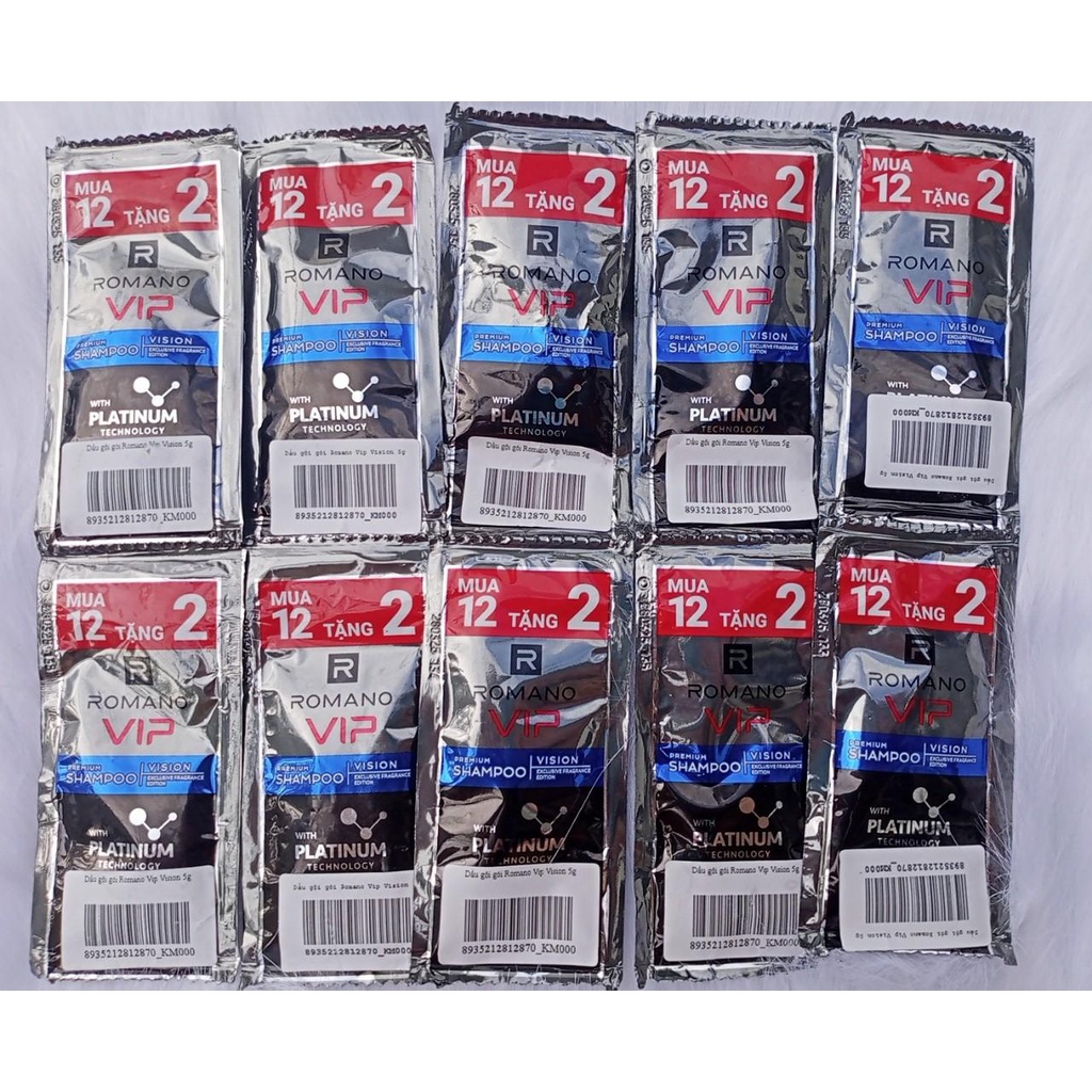24 Gói Dầu gội cap cấp Romano Vip Vision sang trọng cuốn hút 5g (Gói rời không theo dây)