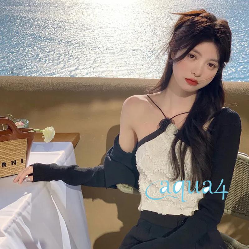 Anana-áo Hai Dây Không Tay Dáng Ôm Thiết Kế Không Đối Xứng Thời Trang Đường Phố Mùa Hè Cho Nữ