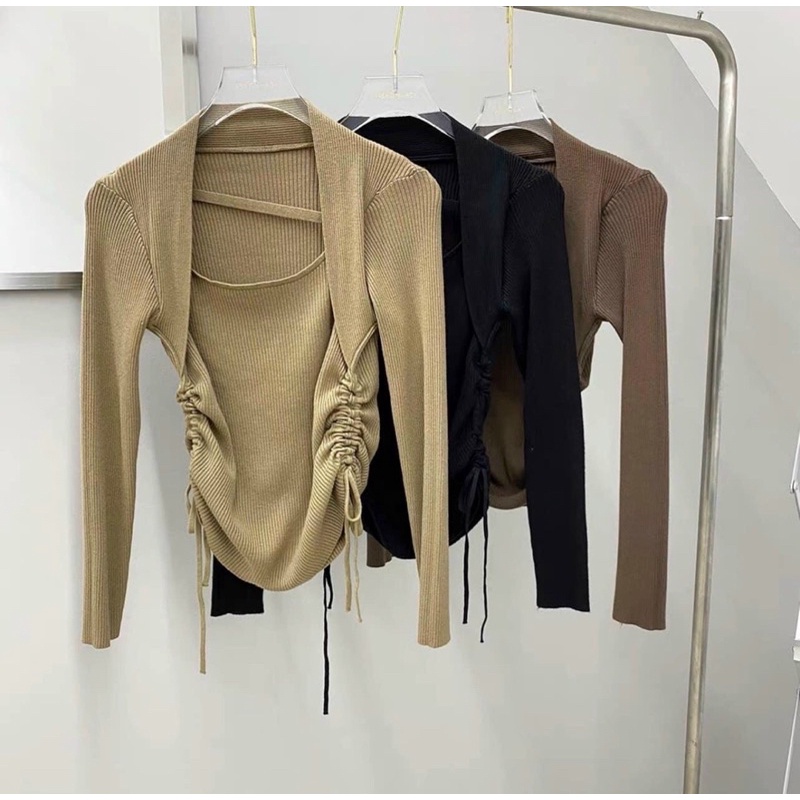 Áo len cổ vuông rút dây sang chảnh ms149 | BigBuy360 - bigbuy360.vn