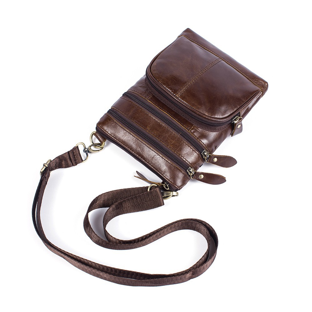 Túi đeo chéo chất liệu da bò cổ điển cho nam