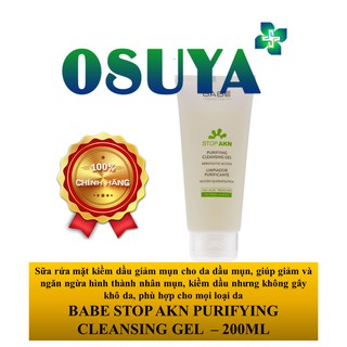 [ CHÍNH HÃNG ] Sữa Rửa Mặt Giảm Mụn Dành Cho Da Dầu Mụn - BABE STOP AKN PURIFYING CLEANSING GEL100ML - 200ML