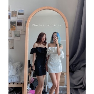 Váy trễ vai ôm body dáng ngắn bèo nhún ngực sexy váy đôi