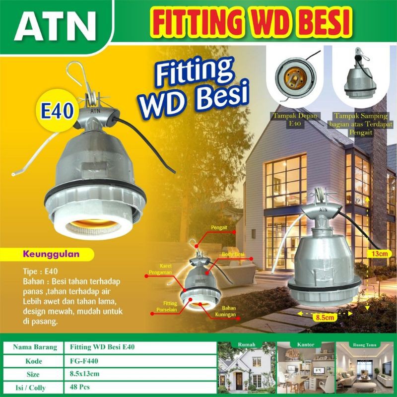 Đế Đèn Wd-E40 Bằng Sắt Chất Lượng Cao Giá Đỡ