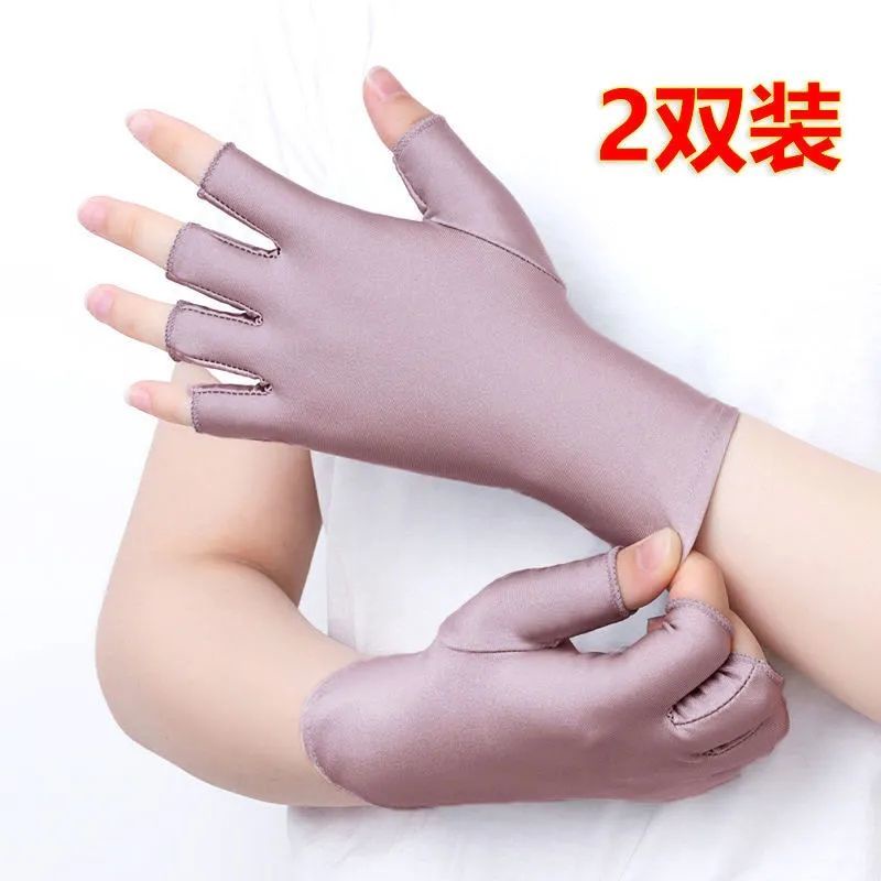 Găng Tay Lái Xe Hở Ngón Chống Nắng 55% Vải Lụa Lạnh Mỏng Thoáng Khí Cho Nam Và Nữ