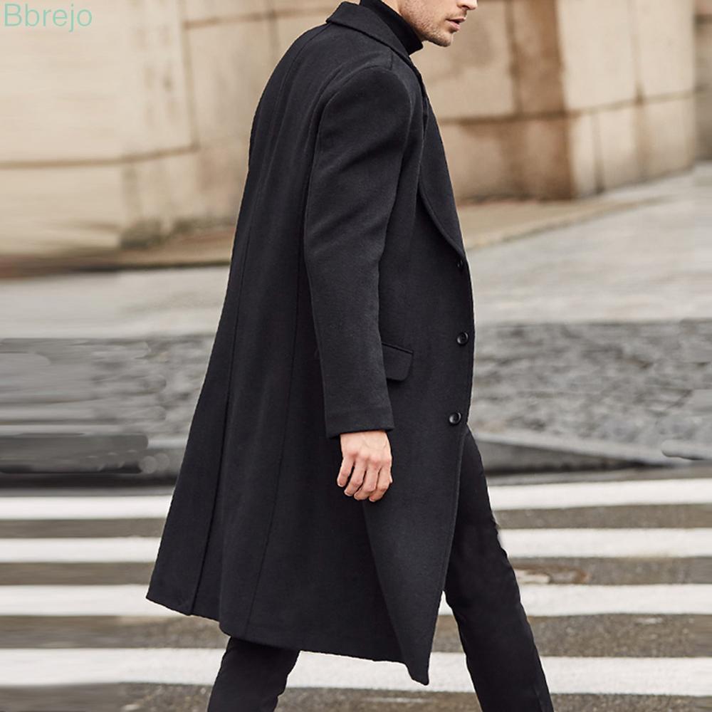 Coat Long Sleeve Men Blazer Winter Single-Breasted Lapel Business Trench Coat Outwear Casual Long Jacket Plus size