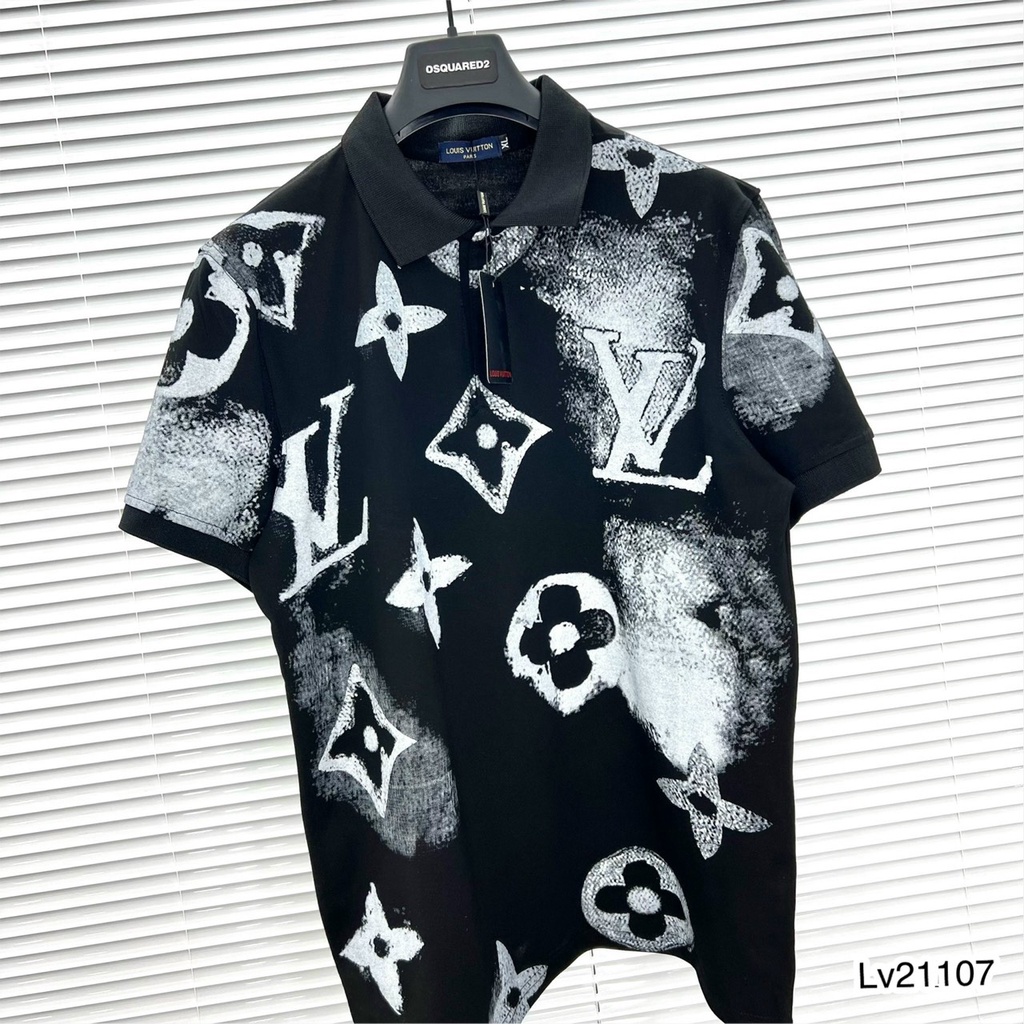 Áo Polo Nam Lv Họa Tiết Màu Loang Cực Chất - Áo Phông Cổ Bẻ Nam Lv Chất Cotton Mềm Mịn Thoáng Mát DT STORE MENWEAR