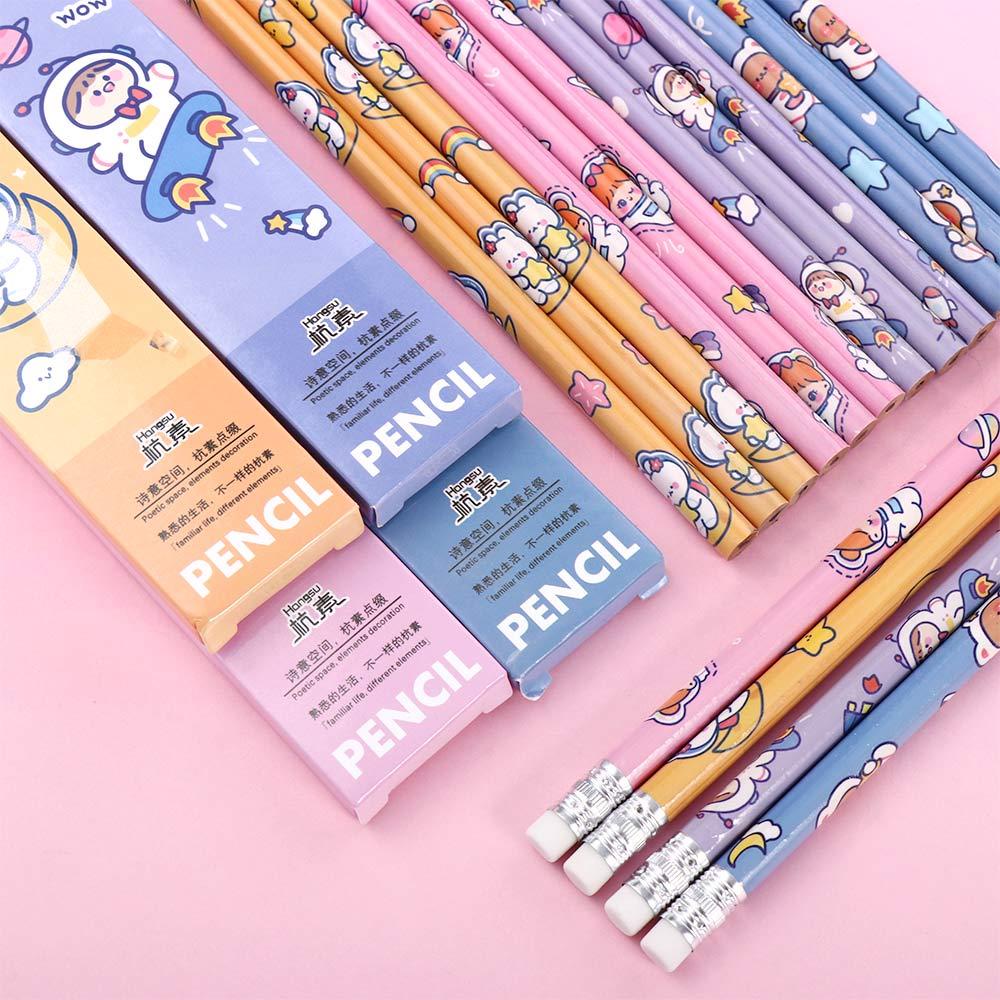 Bút Chì Gỗ HB Vẽ Phác Thảo Hoạ Tiết Phi Hành Gia Hoạt Hình Chất Lượng Cao