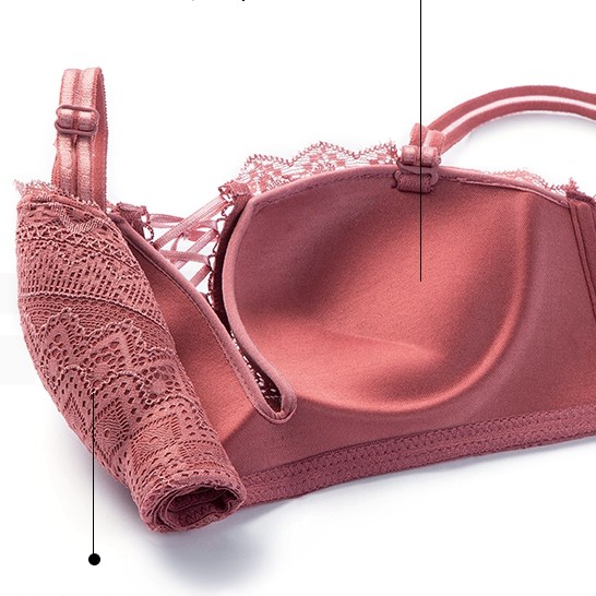 Bộ đồ lót Hoàng Oanh, set nội y ren bèo dây rút tạo khe gợi cảm mút vừa - 610 | BigBuy360 - bigbuy360.vn