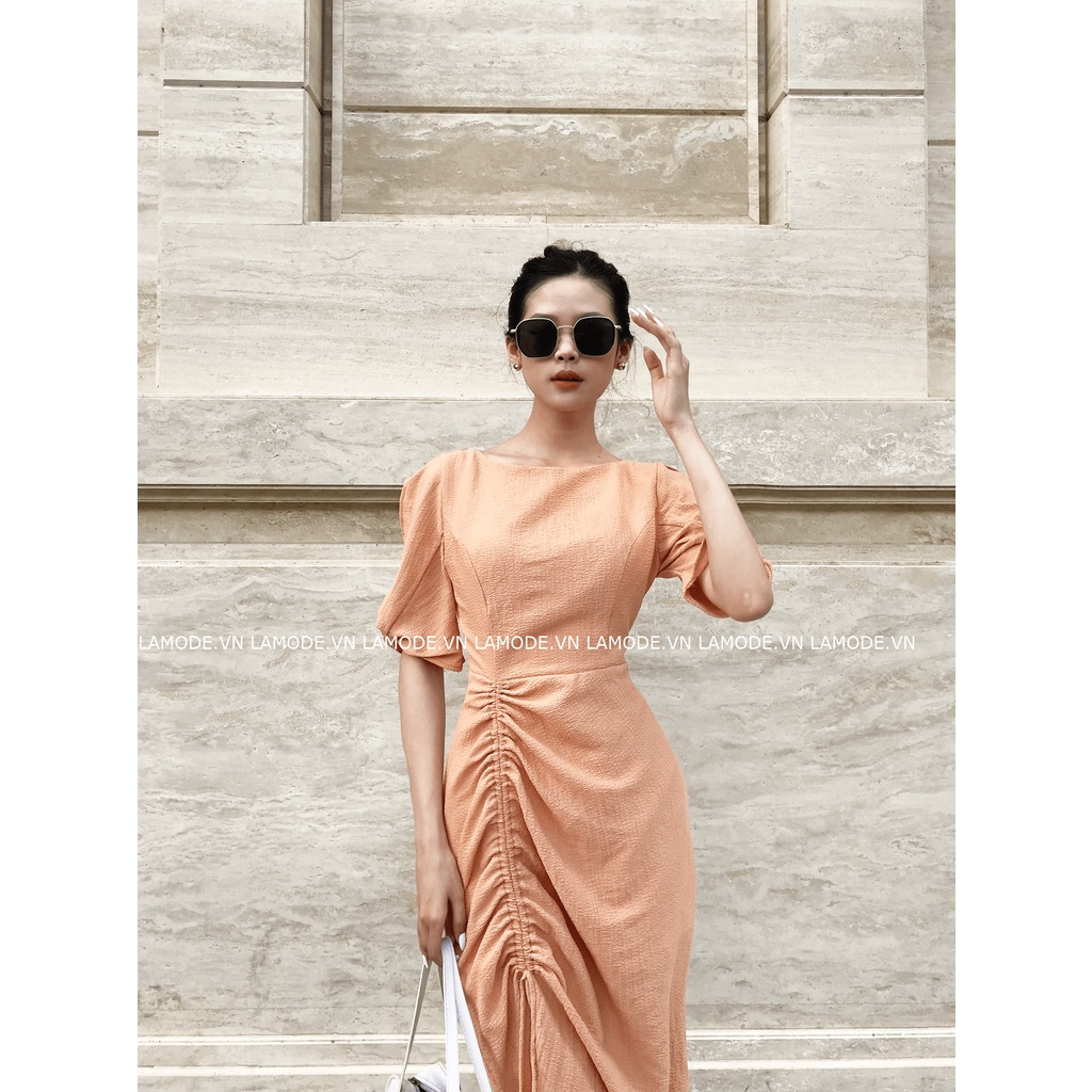 Đầm thiết kế tay xoắn rút dây siêu che bụng Risette DA1058