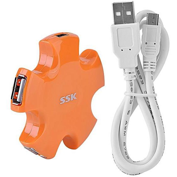 Hub USB bộ chia tín hiệu USB 2.0 SSK SHU 024 màu cam, xanh , trắng nhiều màu lựa chọn
