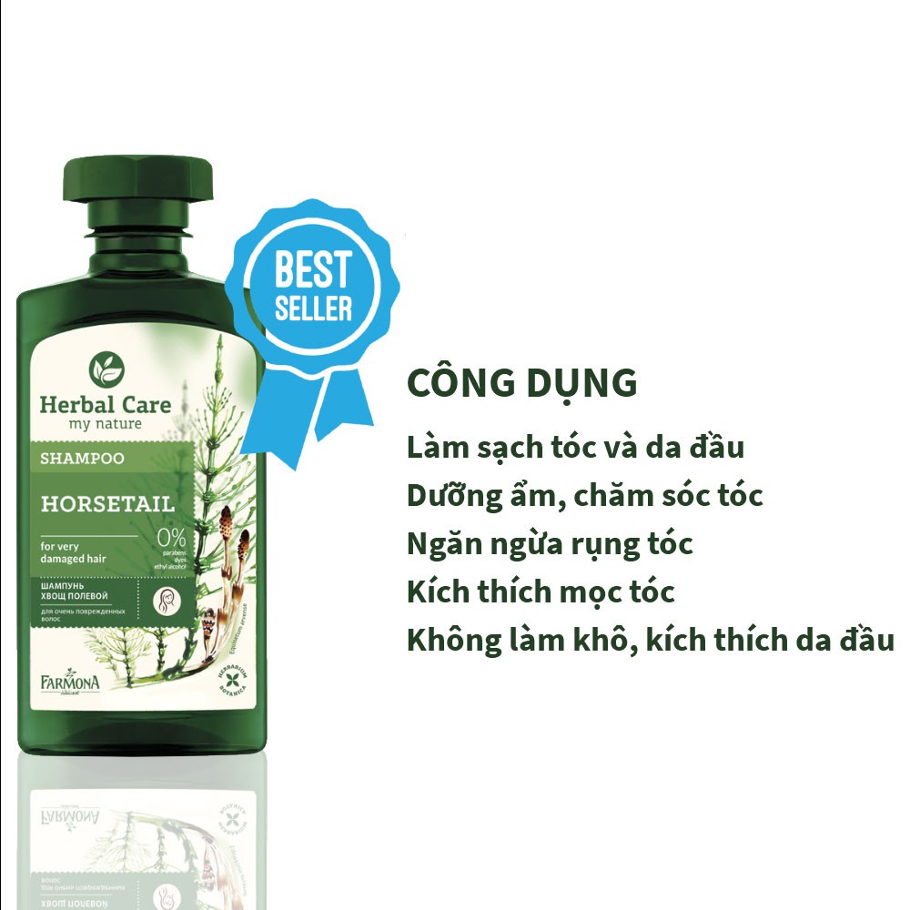 Dầu gội - dưỡng tóc ngăn rụng tóc phục hồi ngừa hư tổn tóc, làm mượt tóc từ cỏ đuôi ngựa HERBAL CARE Horsetail Shampoo