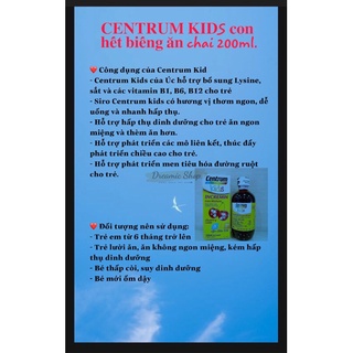 Siro Ăn Ngon Centrum Kids 200ml
