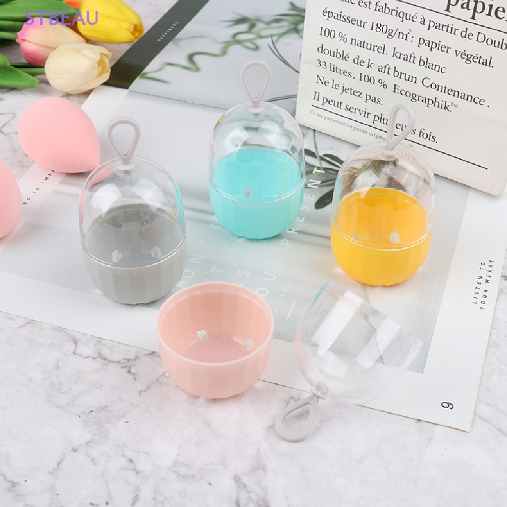 [Cxsteau] 1 Hộp Đựng Mút Trang Điểm Làm Đẹp Có Giá Đỡ Bông Mút Trang Điểm MME