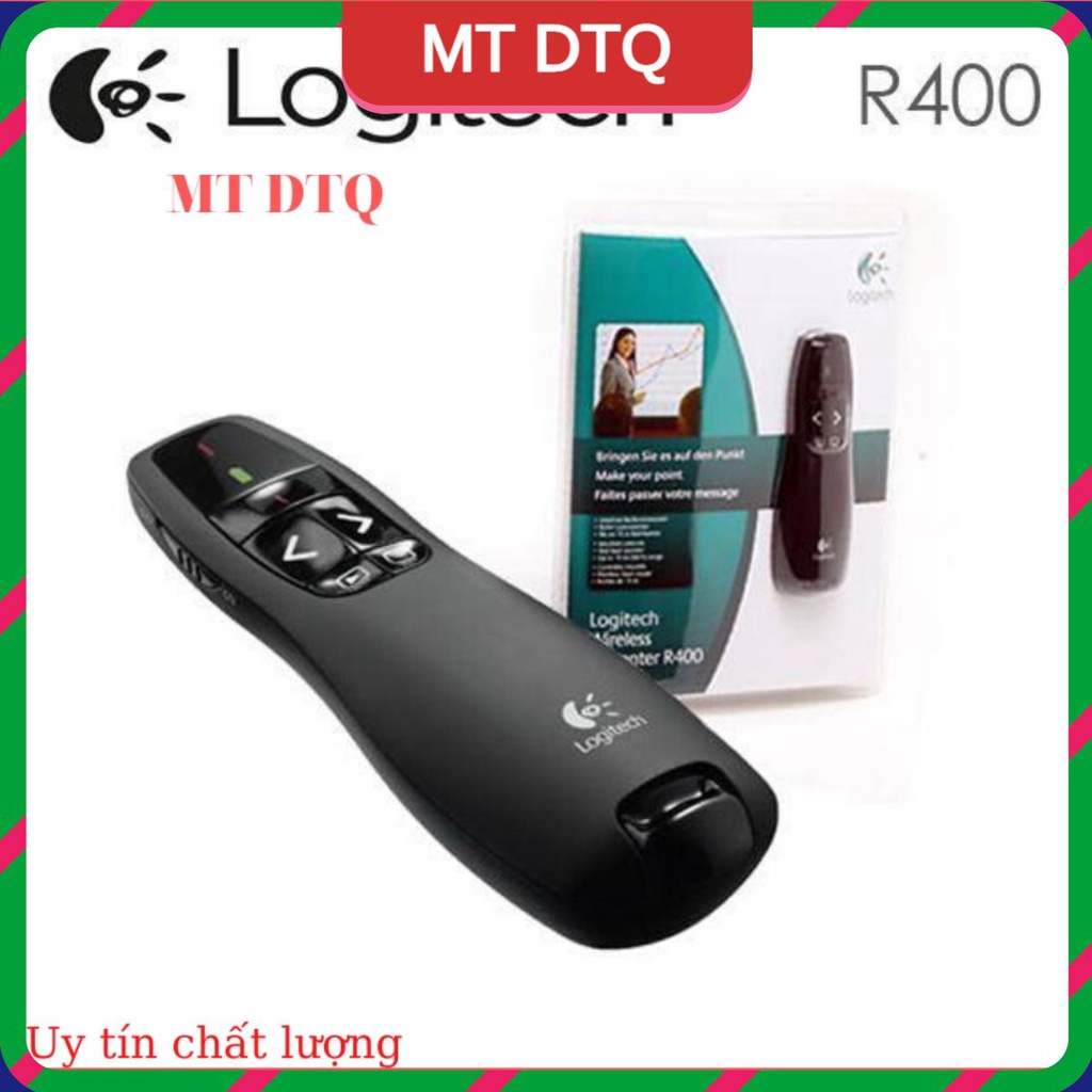 Bút chỉ laser điều khiển từ xa R400 2.4Ghz Logitech - Arigato dùng khi thuyết trình PowerPoint (Giao hàng ngẫu nhiên )