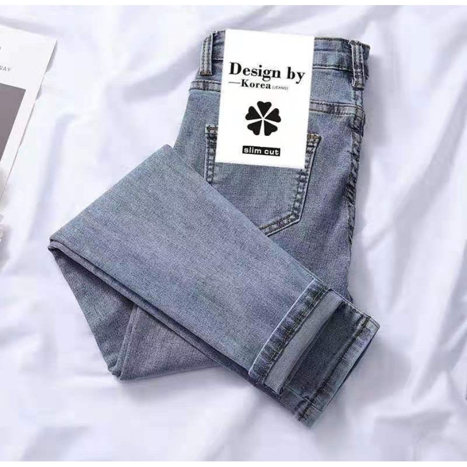 Quần jeans lưng cao dáng ôm thời trang cho nữ