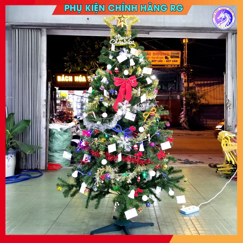 Cây thông noel 1m5 tặng kèm bộ phụ kiện trang trí giáng sinh cực đẹp