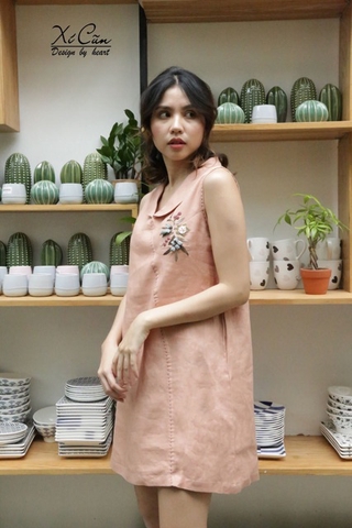 Đầm Linen Thêu Hoa Trái