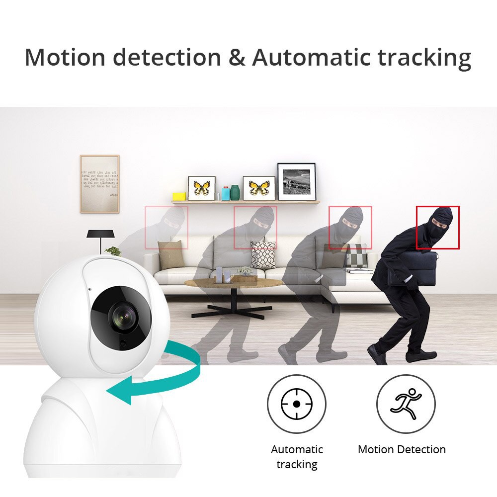 EVKVO - Theo dõi tự động - YOOSEE APP HD 3MP Rotate Wireless PTZ IP Camera CCTV WIFI Home Security Surveillance Camera CCTV Infrared Night Vision Two-Way Audio Baby Monitor Motion Detection Alarm H.265