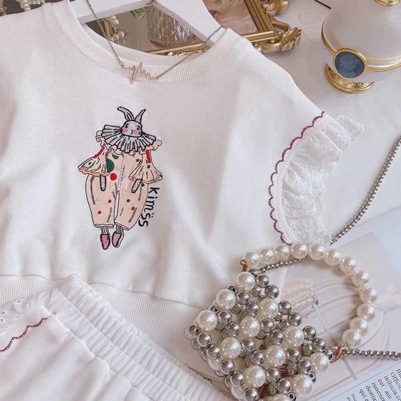 Bộ Đồ In Hình Hoạt Hình Thời Trang Mùa Hè Hàn Quốc 2022 Dành Cho Bé Gái 3-14 Tuổi