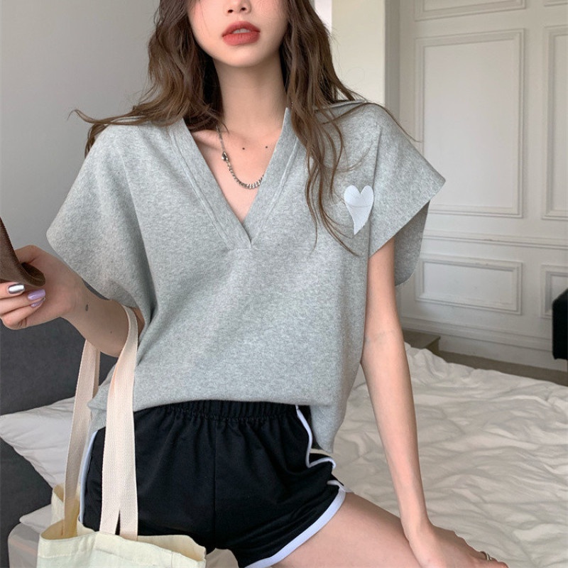 Áo Thun SáT NáCh Cổ Chữ V ThờI Trang Cho Nữ