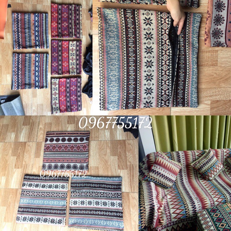 Vỏ gối  vải thổ cẩm loại 1 hàng đẹp