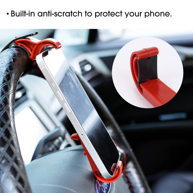Giá Đỡ Điện Thoại/ Thiết Bị Định Vị GPS Chống Trượt Bằng ABS Gắn Vô Lăng Xe Hơi
