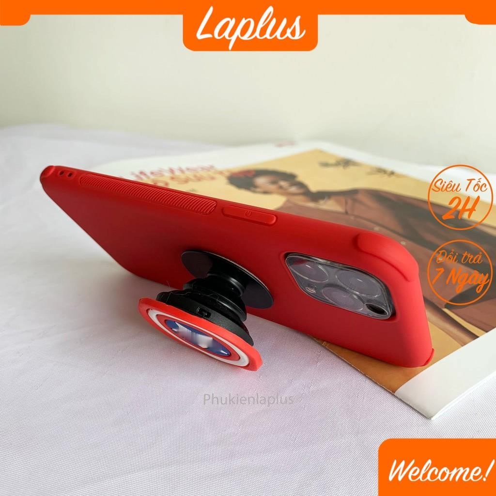 Ốp Iphone chống bẩn nhựa dẻo nhám có giá đỡ / ring màu đỏ dành cho Ip 11 / 11 Pro / 11 Promax / 12 / 12 Pro / 12 Promax