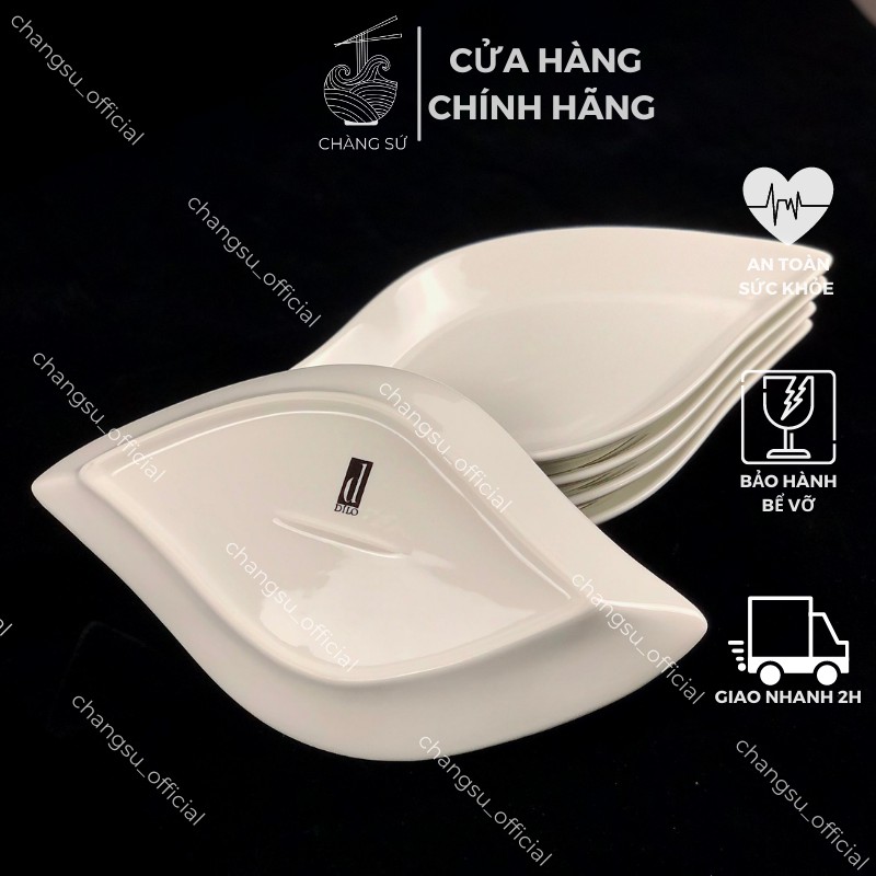 Đĩa lá xoài trang trí phong cách bắc âu - Dĩa decor cánh hoa sứ - Vỡ 1 đổi 1