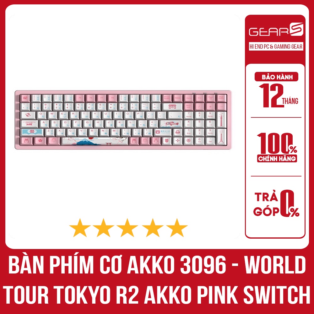 Bàn phím cơ AKKO 3096 - World Tour Tokyo R2 Akko Pink switch - Bảo Hành Chính Hãng 12 Tháng