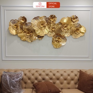 Tranh sắt treo tường nghệ thuật SENCOM, tranh decor trang trí hoa mai vàng cỡ lớn 1m8 - 950