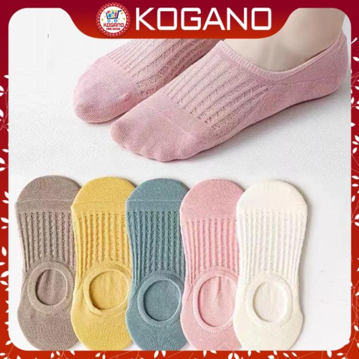 Tất nữ cổ ngắn KOGANO tất vớ nữ cổ thấp co giãn đi giày búp bê, giày thể thao chạy bộ, yoga, tập gym FAS-001322