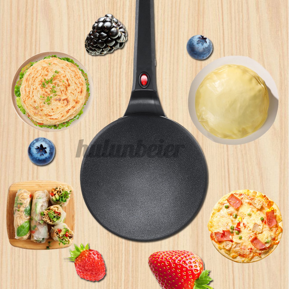 upgrade 900W 220V Non-stick Electric Crepe Pizza Maker Pancake Non-stick Griddle Baking Pan Cake Machine Kitchen Cooking Tools Crepe