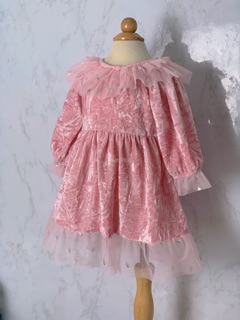 Váy nhung tutu hồng Lennco cho bé gái(7-17kg)