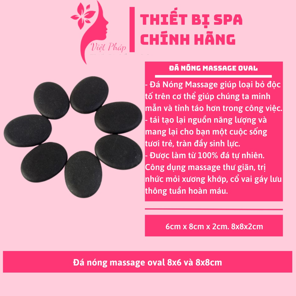 Đá nóng massage oval 8x6 và 8x8cm