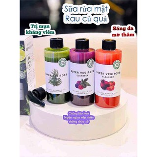 Sữa rửa mặt rau củ quả 3in1 Hàn Quốc SUPER VEGITOKS CLEANSER 300ml+30ml