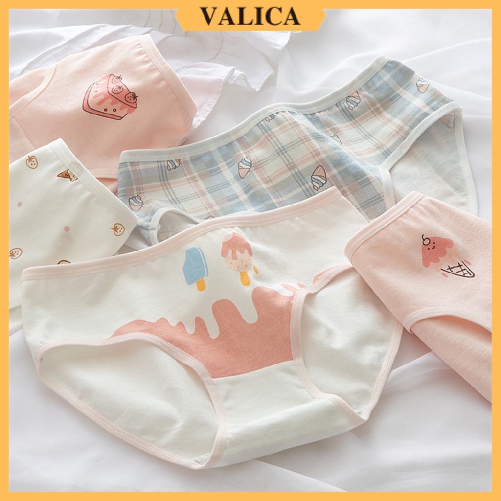 Quần lót nữ cotton hoạt hình - Quần chíp nữ đáng yêu, dễ mặc không lộ viền VALICA L211