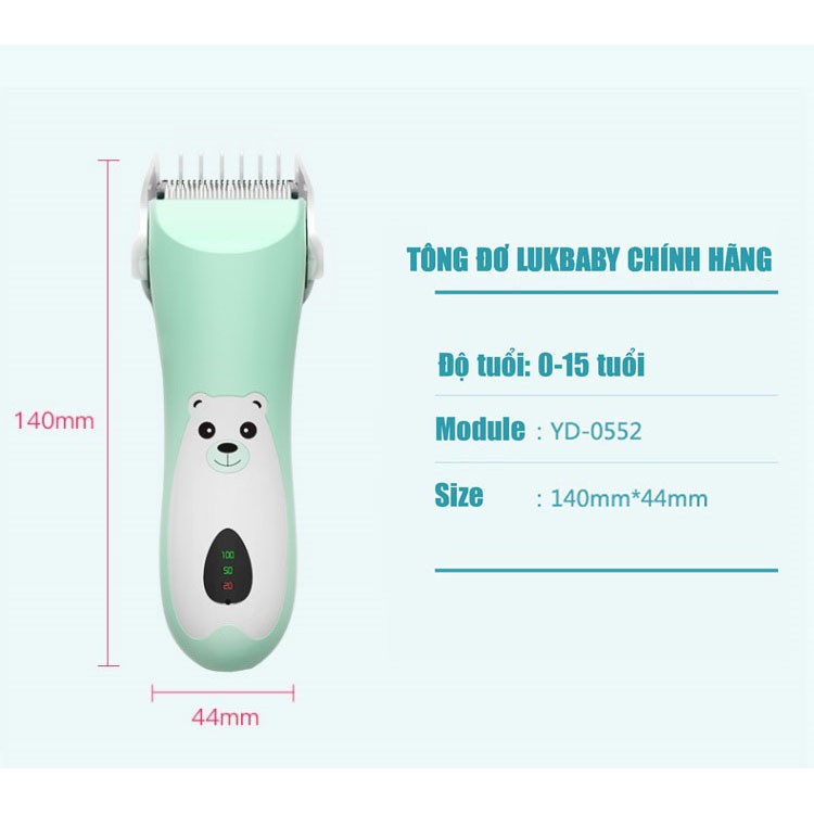 (CHỌN MÀU) Tông Đơ Cắt Tóc Sơ Sinh, Cắt Tóc Trẻ Em 0-15 Tuổi Sạc Điện LUKBABY (Tặng Kèm Áo Trùm Cắt Tóc)