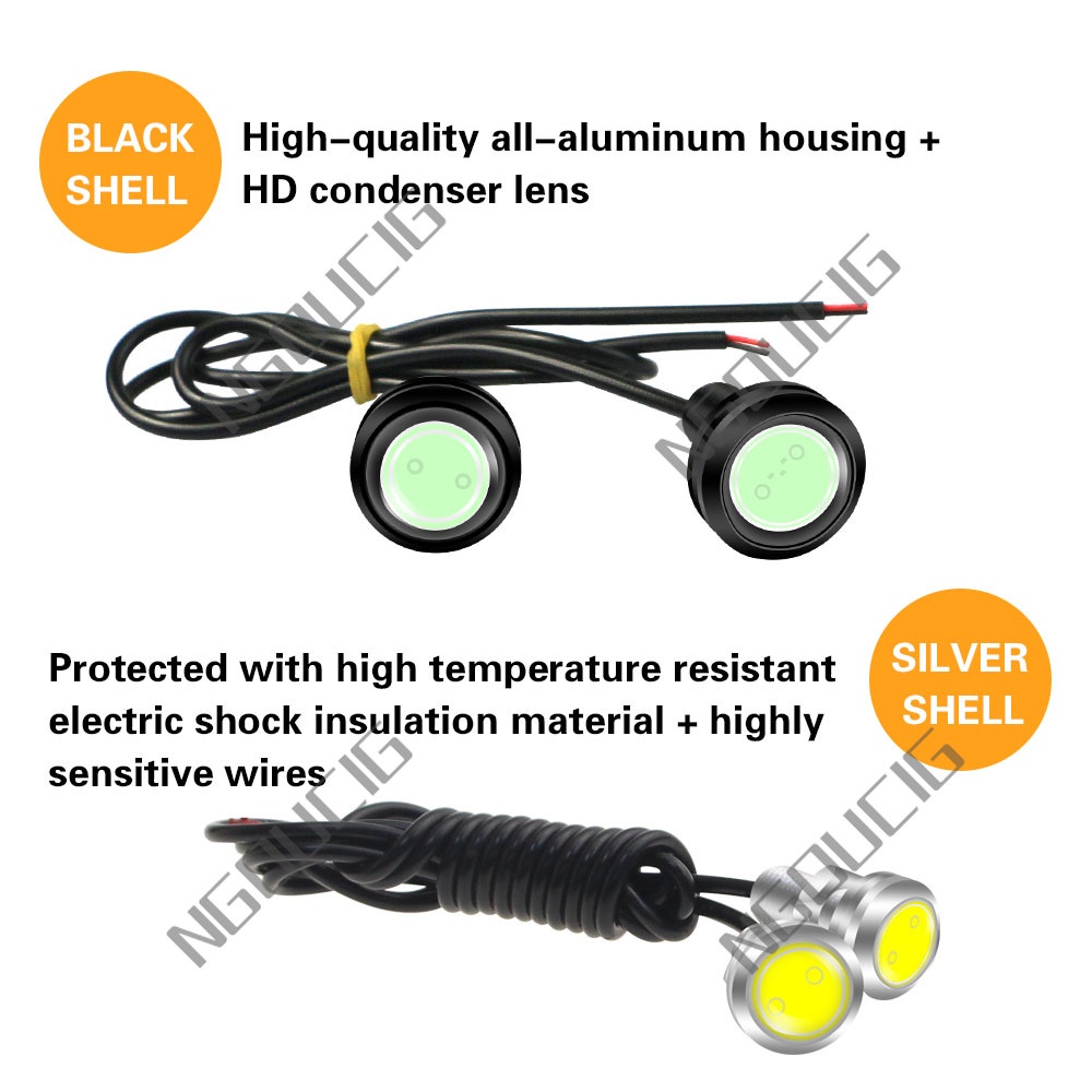 Đèn Led Mắt Đại Bàng HD Cảm Biến Sương Mù Chống Nước 18mm 23mm 12v Cho Xe Máy