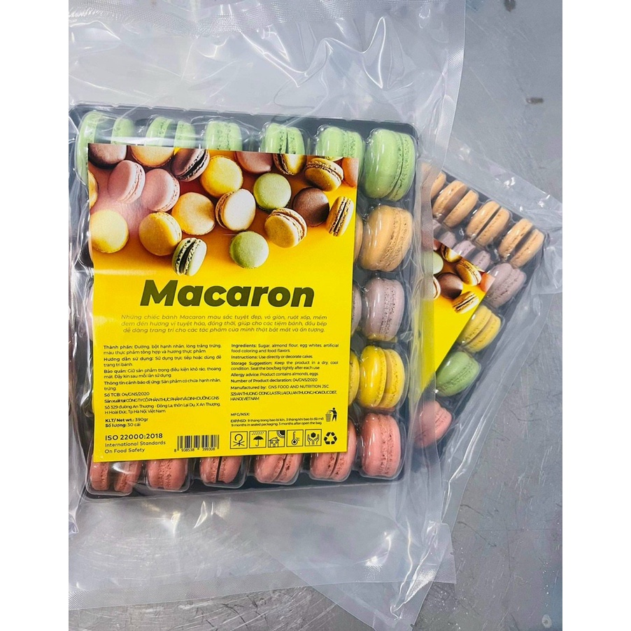 Phụ kiện trang trí bánh sinh nhật, bánh kem - Vỉ bánh macaron 30 cặp size 4cm