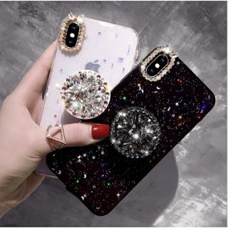 Ốp Lưng Đính Đá Kèm Pop  Cao Cấp