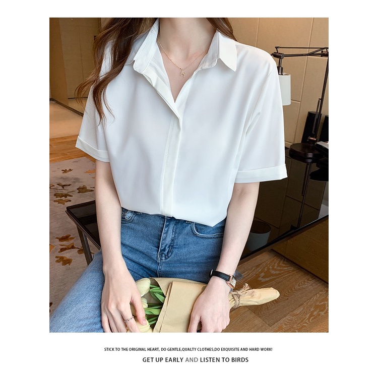 Áo lụa công sở ngắn tay bigsize 87 kg _ SM21
