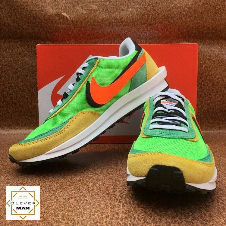 (HOT - TẶNG MÓC KHÓA) giày thể thao NIKE SACAI x LDV Waffle Green yellow xanh vàng