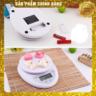 Cân Điện Tử Nhà Bếp Mini Electronic Kitchen Scale Cân Thực Phẩm 5Kg – 1G Kèm Pin ( CÂN MỎ TRÒN)
