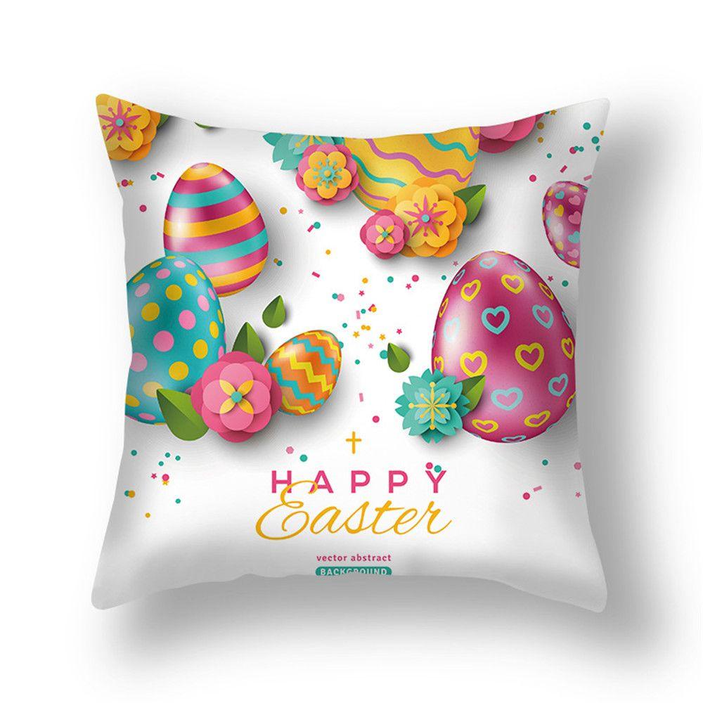 Vỏ Gối Polyester 45 * 45cm Họa Tiết Trứng Phục Sinh Ốp